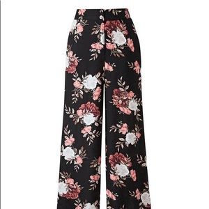 Lightweight floral wide leg pants